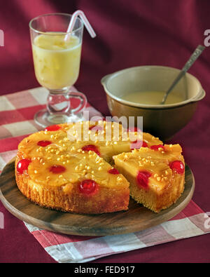 Ananas torta rovesciata Foto Stock