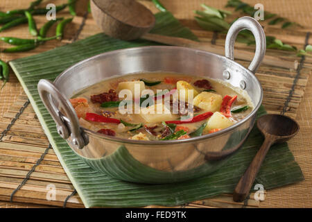 Ishtu vegetali. Vegetariano piccante stufato. Il Kerala India del Sud il cibo Foto Stock