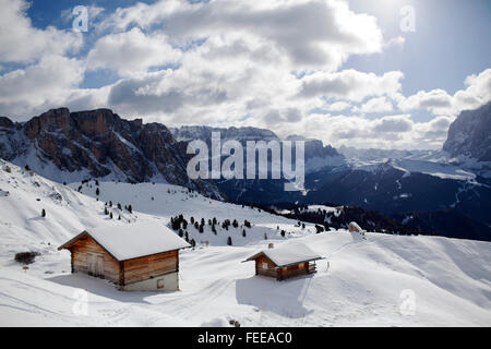 Val Gardena in inverno Foto Stock