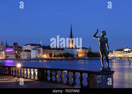 Vista di Gamla Stan (la città vecchia) di Stoccolma, Svezia Foto Stock