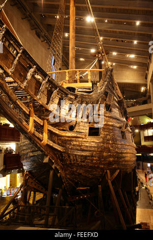 Vasa (nave) Museo di Stoccolma, Svezia Foto Stock