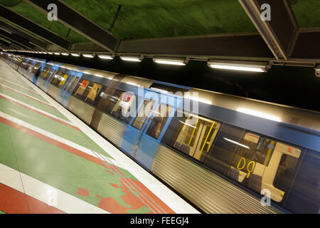 Kungstradgarden stazione della metropolitana di Stoccolma, Svezia Foto Stock