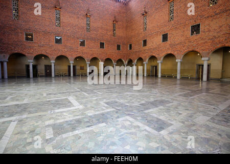 Sala blu nel municipio di Stoccolma, Svezia Foto Stock