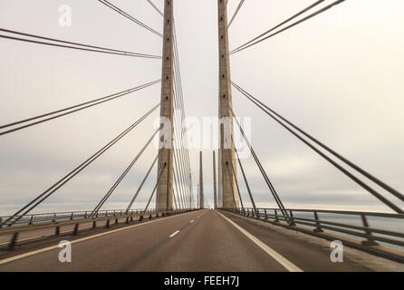 Il ponte che unisce la Danimarca alla Svezia, come presentato nella serie TV - 'ponte' Foto Stock