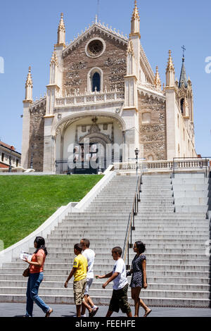 Spagna,Europa,europeo,spagnolo,ispanico Latino etnia immigranti minoritari,Madrid,Retiro,San Jeronimo el Real,chiesa,Isabelline Gothic,s Foto Stock