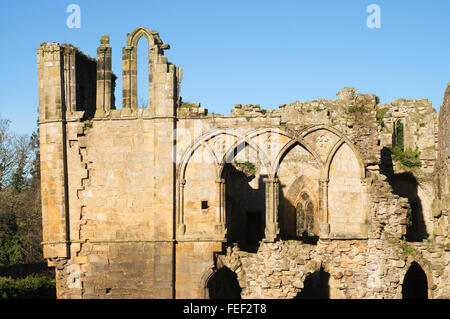 Vista dettagliata della Abbazia di Sant Agata o Easby Abbey, vicino a Richmond, North Yorkshire, Inghilterra, Regno Unito Foto Stock