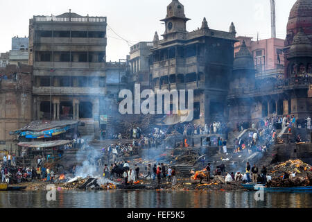 Varanasi, Gange, Uttar Pradesh, India, Asia del Sud Foto Stock