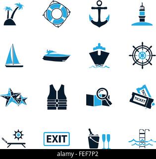 Icone di crociera impostata Illustrazione Vettoriale