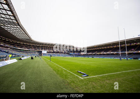 Il Murrayfield, Edimburgo, Scozia. 06 feb 2016. RBS 6 Nazioni. La Scozia contro l'Inghilterra. Murray field Stadium prima della Culcutta Cup Match Credito: Azione Sport Plus/Alamy Live News Foto Stock