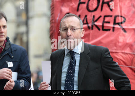 Londra, UK, 15 Ottobre 2015: veloce per Shaker premere AVVIO, celebrità, MPS e gli attivisti avviare il rotolamento 24-ore di digiuno in Solidari Foto Stock