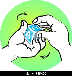 Lo sviluppo di belle le abilità motorie del bambino. Illustrazione Vettoriale