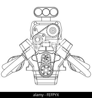 Motore di Hot Rod Illustrazione Vettoriale