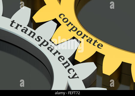 Trasparenza aziendale concetto isolato su sfondo nero Foto Stock