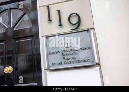 Ambasciata della Repubblica del Kirghizistan, London, Regno Unito Foto Stock