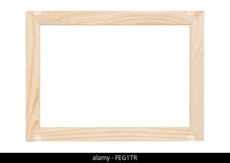 Immagine in legno telaio isolato su sfondo bianco Foto Stock