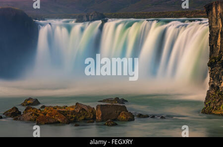 Cascate Godafoss nella parte settentrionale di Islanda Foto Stock