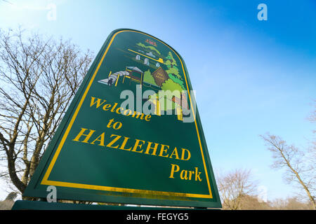 Segno per Hazelhead parco nella città di Aberdeen, Scozia, Regno Unito Foto Stock