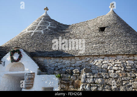 Trullo Siamese, Alberobello, Puglia, Italia Foto Stock