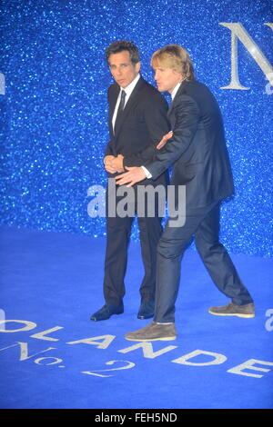 Ben Stiller e Owen Wilson alla Zoolander n. 2 Premiere Impero, Leicester Square a Londra, Inghilterra. 4° febbraio 2016. Foto Stock