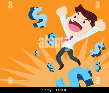 Illustrazione della gente di affari fare una presentazione con l'uso di una scheda in bianco che mostra diagrammi a torta e grafici.business donna e uomo in ufficio Illustrazione Vettoriale