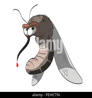 Vector Cartoon illustrazione di una zanzara Illustrazione Vettoriale