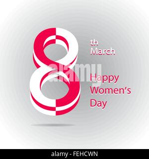 Felice Womens giorno biglietto di auguri. Illustrazione Vettoriale. Illustrazione Vettoriale