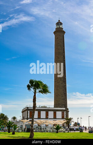 Faro di Maspalomas (Faro de Maspalomas) su Gran Canaria (Gran Canaria), il più grande il faro in Isole Canarie Foto Stock