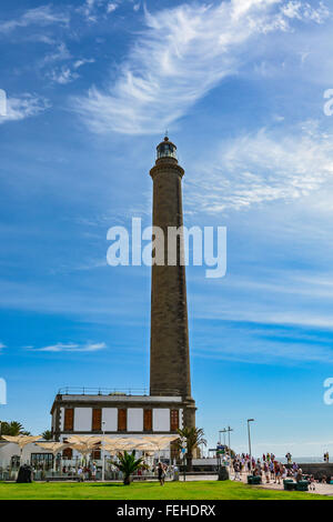 Faro di Maspalomas (Faro de Maspalomas) su Gran Canaria (Gran Canaria), il più grande il faro in Isole Canarie Foto Stock