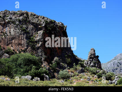 Creta, paesaggi sulla costa sud di Sellia Foto Stock