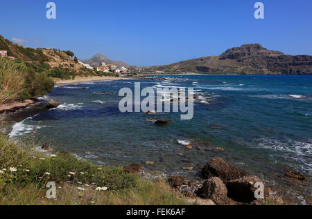 Creta, resort Plakias sulla costa sud dal Mar Libico Foto Stock