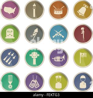 Il memorial day semplicemente le icone Illustrazione Vettoriale
