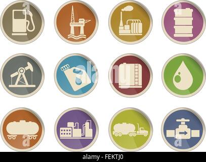 Olio e benzina oggetti di settore Illustrazione Vettoriale
