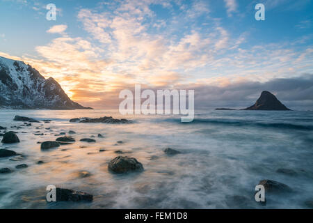 Bleiksøya rock, Vesterålen, Norvegia Foto Stock