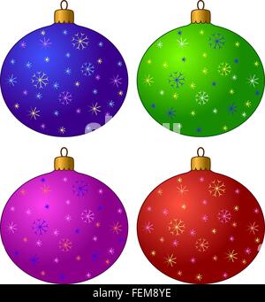 Decorazione per alberi di Natale, impostare Illustrazione Vettoriale