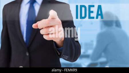 Idea contro sfondo blu Foto Stock