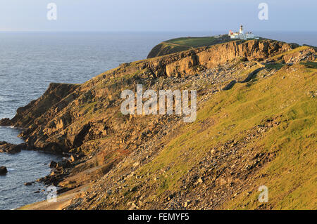 Sumburgh Testa e Faro poco dopo l'alba, Continentale, Shetland, Scotland, Regno Unito. Foto Stock