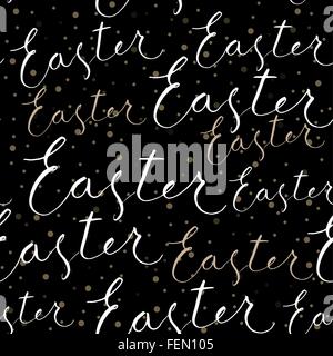 Felice Pasqua calligraphy scrivere con la penna a spazzola Illustrazione Vettoriale