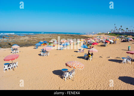 Spiaggia, Ain Diab, Casablanca, Marocco, Africa settentrionale Foto Stock