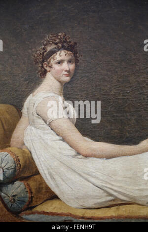 Ritratto di Madame Recamier, 1800. Da Jacques-Louis David (1748-1825). In stile neoclassico. Il museo del Louvre. Parigi. La Francia. Dettaglio. Foto Stock