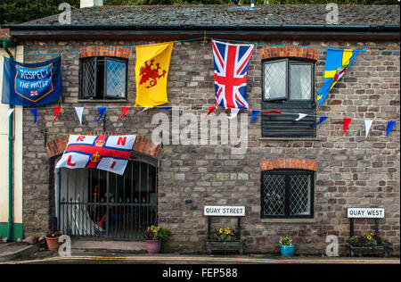 Union Jack flag battenti nel vento Foto Stock