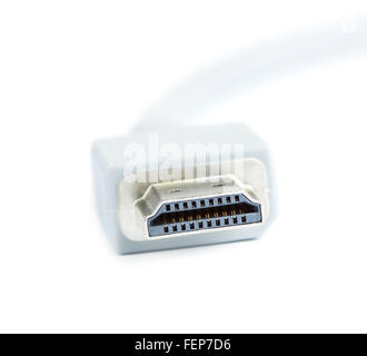 Cavo HDMI maschio, isolati su sfondo bianco Foto Stock