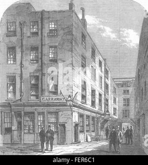 Londra Garraway's Coffee-House, Change-Alley, ora demolita 1866. Illustrated London News Foto Stock