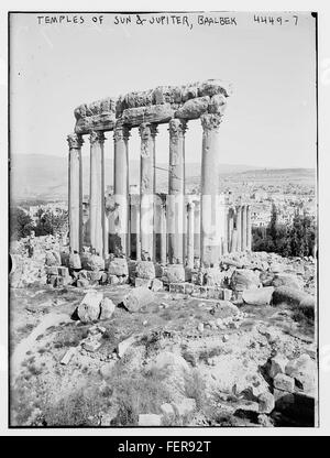 Templi di Sole e Giove, Baalbek Foto Stock