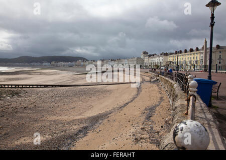 Vista panoramica della spiaggia di Llandudno e il lungomare sulla sponda nord guardando verso sud. Foto Stock