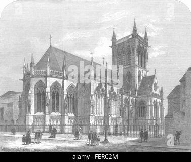CAMBRIDGE la nuova cappella di St John's College. Cambridgeshire 1869. Illustrated London News Foto Stock