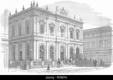 GLASGOW esterno della Banca nazionale. John Gibson, architetto. Scozia 1849. Illustrated London News Foto Stock