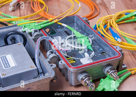 Dispositivo in fibra ottica pronti per la trasmissione di dati a pacchetto Foto Stock