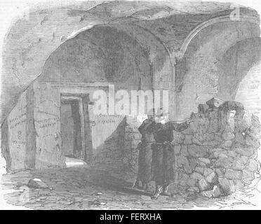 L'UCRAINA monastero di St George interno, Balaklava 1856. Illustrated London News Foto Stock