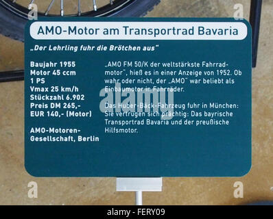 1955 45cc 1hp AMO-Motore su Baviera transportbicycle pic3 Foto Stock
