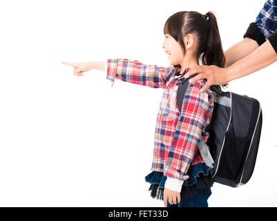 Felice bambina con il padre Foto Stock